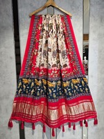 Dupatta en soie Gaji pure viscose, longueur de 2,50 mètres, douceur premium et brillance élégante avec des détails complexes, disponible