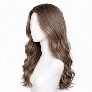 Peluca de Cabello Humano 100%, Color Marrón Lino, Ondas Francesas, Peluca Larga y Ondulada con Frente de Encaje, Aspecto Natural para Mujeres - Product Image 2