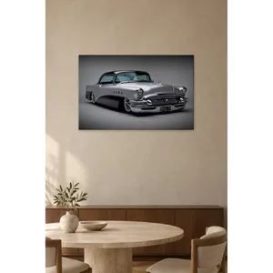 Impression sur toile de voiture américaine classique Fida Gray - Product Image 1