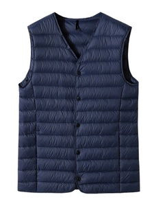 Veste d'hiver matelassée de haute qualité pour homme Logo avant Toile orange unie Remplissage en fibre de polyester 100% Doublure en fibre de bambou - Product Image 2