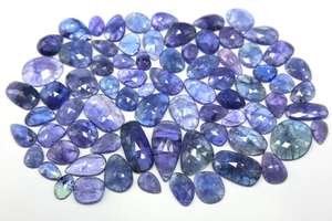 พลอยแทนซาไนท์เจียระไนรูปดอกกุหลาบเจียระไนแบบเจียระไนเพชรเทียม75ชิ้นเครื่องประดับชิ้นธรรมชาติทำอัญมณีหลวม8x6mm-24x11mm 378กะรัต - Product Image 2