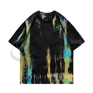 Wholesale 100% Cotton Loose Fit Printed T-<b>Shirt</b> <b>For</b> <b>Men</b> Heavy Duty <b>Thermal</b> Knitted Oversized Style Custom Logo Summer - Product Image 4