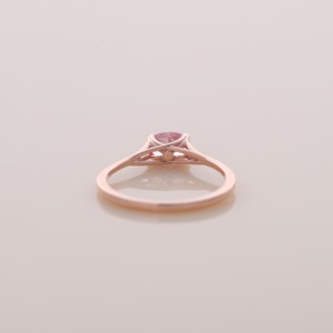 IGI Certified Oval Cut Pink Lab Grown Diamond Solitaire Engagement-Wedding <b>Ring</b> in 9K Rose / White & Yellow Gold - Product Image 4