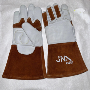 ถุงมือหนังวัวแยกหนังวัวธรรมชาติเชื่อมอาร์กอาร์เรย์อุณหภูมิสูงและทนทาน - Product Image 4