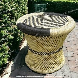 ผลิตโดยตรงในร่มกลางแจ้งบ้านโรงแรมไม้ออตโตมันMudda DesignมือทอหวายชุดเกมครัวBone Inlayคอนโซล - Product Image 6