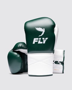ถุงมือชกมวย Fly Boxing รุ่นพรีเมียม สีเขียว หนังแท้ น้ำหนักเบา กันน้ำ แบบผูกเชือก สำหรับฝึกซ้อมและแข่งขัน MMA มวยไทย - Product Image 2