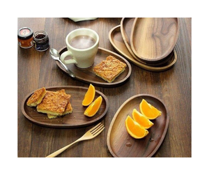 Plateau en bois durable Assiette pour aliments chauds Forme et taille personnalisées Plateau de service en bois écologique fabriqué à partir de différents types de bois - Product Image 3