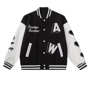 Chaqueta Bomber Varsity Bordada con Letras Chenille de Nueva Llegada para Hombre OEM crea tus propias chaquetas de estilo - Product Image 6