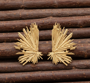 Pendientes de Botón Abstractos de Plata de Ley 925 Chapados en Oro, Bonitos para Bodas, Fiestas, Aniversarios y Regalos para Mujer - Product Image 4