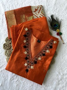 Nouvelle tendance : Kurta/Kurti pakistanais décontracté, style Plazzo, avec dupatta et broderie fantaisie imprimée Seemer, miroir à main original - Product Image 4
