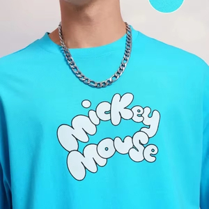 T-shirt surdimensionné à épaules tombantes en coton imprimé personnalisé 200 GSM pour hommes, streetwear - Product Image 1