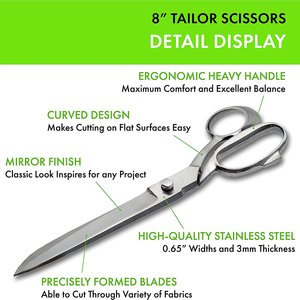 Ciseaux de tailleur personnalisés métal acier 10 "noir couleur enduit ciseaux Textile tissu Taylor coupe couture robe faisant des ciseaux - Product Image 5