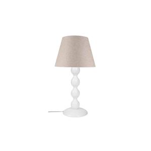 Paralume con perline grande piede bianco/cappello Beige sabbia