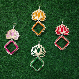 Trendy Handmade MDF Pearl Lotus <b>Wall</b> Hanging 6 Inch Traditional Design for Home Wedding Christmas Meditation Room Pooja Decor - Product Image 1