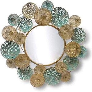 Miroir mural décoratif en métal doré fait à la main pour bureau, maison, salle de bain, chambre à coucher, salon, porte d'entrée - Product Image 4