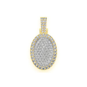 Collar de Plata 925 Chapado en Oro con Diamantes Cultivados en Laboratorio, Colgantes Finos de Moda, Forma Ovalada, Joyería Brillante para Mujer - Product Image 1