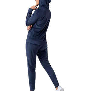 Survêtement d'hiver pour femme à capuche, vêtements de jogging, couleur unie, haute qualité, premium, 100% coton molletonné, prix d'usine, faible MOQ - Product Image 3