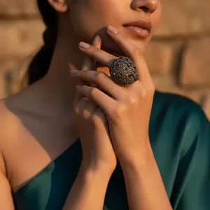 925 Sterling Silver Boho Animal <b>Statement</b> <b>Ring</b> for Women Garnet Main Stone with Vermeil Rhodium Plating Gift Jewelry Certificate - Product Image 1