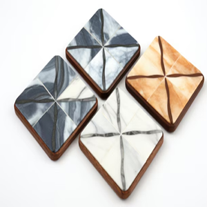 Posavasos Ecológicos Atemporales de Mármol y Madera con Colores Naturales y Texturas Únicas para Decoración Clásica Moderna - Stock al por Mayor - Product Image 1