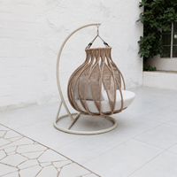 Fauteuil suspendu de jardin d'extérieur résistant aux intempéries, chaise suspendue en rotin en forme d'œuf, balançoires de patio pour projets hôteliers, villas et complexes hôteliers