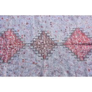 Tapis turc Kilim, 4x5,9 pieds, tapis vintage, tapis en laine bleu patchwork - Product Image 5