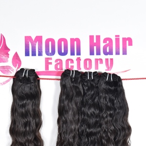 Lot de cheveux humains indiens vierges non traités, cuticules alignées, bruts, ondulés naturels, à simple ou double trame, pour la vente - Product Image 5