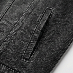 Blouson en jean pour homme tendance, style urbain, hiver, haute qualité, respirant, col montant, réversible, personnalisable – Meilleures ventes - Product Image 5