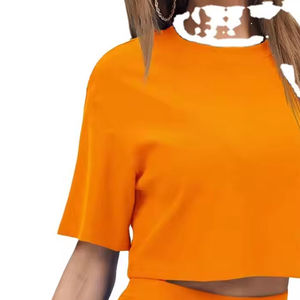 Ropa de mujer de talla grande personalizada, conjuntos de 2 piezas, camisas gráficas de entrenamiento, conjuntos cortos para mujer, conjunto de dos piezas para mujer, verano 2025 - Product Image 3