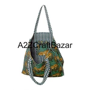 Handmade Cotton Shoulder Tote <b>Bag</b> For Women Quilted Block Printed Fabric Eco Friendly <b>Boho</b> Shopping <b>Bag</b> - Product Image 3