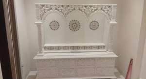 Incrustation de fleurs en marbre pur Design Temple blanc Temple en marbre blanc pour la maison Makrana Designer Temple en marbre blanc fait à la main - Product Image 2