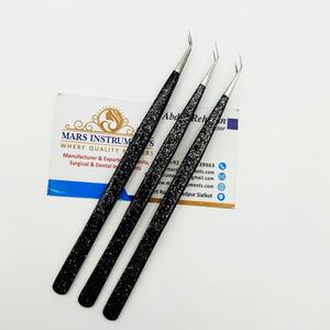 Isolation professionnelle 45 degrés noir paillettes fibre pointe extension de cils pince à épiler cils artiste marque privée - Product Image 4