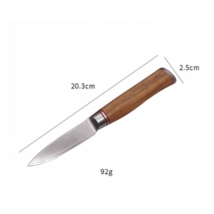 Ladder Pattern 73 Layers Damascus Steel Japanese Style Nakiri <b>Knife</b> With Blue Belle Pakka Wood Full Tang <b>Handle</b> - Product Image 5