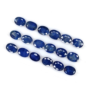 Perle de saphir bleu 100% naturelle 6x8mm ronde ovale, pierre précieuse en quartz d'Inde, haute qualité, certificat IGI, tous types de bijoux - Product Image 2