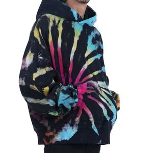 Sweat à capuche oversize pour homme en coton 100% imprimé numérique à effet tie-dye inversé et brodé, hiver 2026 - Product Image 3