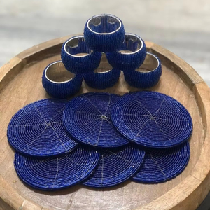 High quality antique multi beaded embroidery coaster & placemat handmade bead <b>table</b> <b>mat</b> dinning <b>table</b> decor <b>table</b> <b>mat</b> from india - Product Image 4