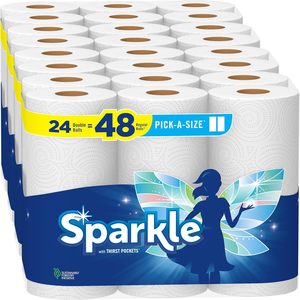 Wholesale Sparkle 3 Ply High Absorbent Disposable Kitchen Roll Pick-A-Size 24 Double Rolls = 48 Rolls - Product Image 6