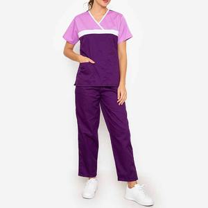 Conjunto de uniforme elástico unisex | uniformes médicos antiarrugas y cómodos para enfermeras - Product Image 1