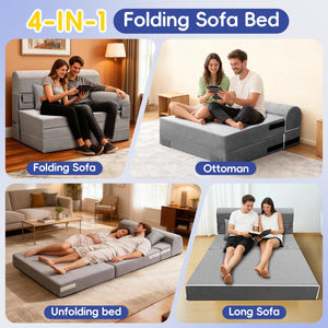 Tendencia Para 2026 on Alibabaa And Amazonn KD Packing Furniture <b>Sleeper</b> Sofa <b>Couch</b> Tool-free Assembly for Sitting Room - Product Image 3