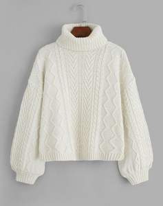 Jersey de algodón Vintage tejido a mano personalizado para mujer cárdigan de cuello redondo Multicolor suéter de punto de estilo informal - Product Image 5