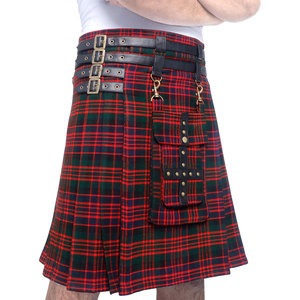 Kilts utilitaires hybrides ajustables Macdonald Tartan de 16 oz pour hommes avec poche avant amovible OEM ODM - Product Image 1