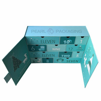 Boîte de calendrier de l'avent en carton rigide écologique de haute qualité avec 12 tiroirs, aimant, chaussettes, boîte cadeau de Noël, compte à rebours du Nouvel An