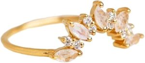 แหวนสตรีสีรุ้งธรรมชาติมูนสโตนพลอย CZ พลอยวันเกิดคริสต์มาสทำด้วยมือเล็กๆ925แหวนเงินสเตอร์ลิง - Product Image 2