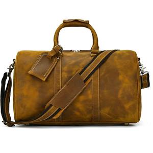 Nesitu Highend New Vintage Brown Black Genuine Crazy Horse Leather Business <b>Men</b> Travel <b>Bags</b> Shoulder <b>Messenger</b> Duffle <b>Bag</b> - Product Image 1