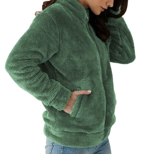 Women's Hooded Zipper Sherpa <b>Fleece</b> <b>Jackets</b> <b>with</b> Faux Fur <b>Lining</b> Premium Quality Breathable Winter Custom Fit - Product Image 4