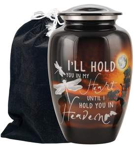 Urnas para Cenizas Humanas, Urnas Decorativas para Funerales, Cremaciones, Recuerdos y Entierros, Urna Negra Luz de Luna para Cenizas de Mujer - Product Image 1