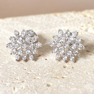 <span class=keywords><strong>Foxi</strong></span> pronto per la spedizione di moda orecchini per le donne all'ingrosso zircone fiocco di neve orecchini fiore - Product Image 3