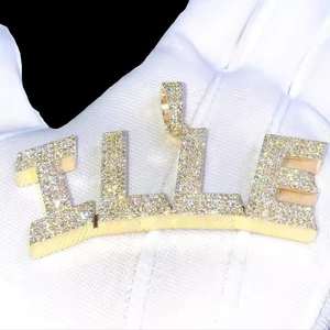 Collar de Moissanita de 15 Quilates, Estilo Hip Hop, Chapado en Oro, con Colgantes Redondos de Plata de Ley 925 - Product Image 6