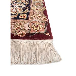 Tapis en laine et soie noué à la main de style persan Aalam Pae-6027, motif médaillon rouge-orange, pour salon, couloir ou chambre d'adolescent - Product Image 4