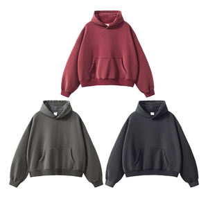 Sudadera con Capucha Personalizada al por Mayor, Gruesa, de Felpa Suave, Holgada, con Hombros Caídos, 100% Algodón, para Ropa Urbana, Informal de Invierno - Product Image 2