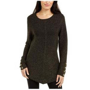 Maglione Alfani da Donna Nero, Taglia Piccola, Metallizzato, Traspirante, Casual, per l'Autunno, con Logo Stampato sul Davanti - Product Image 1